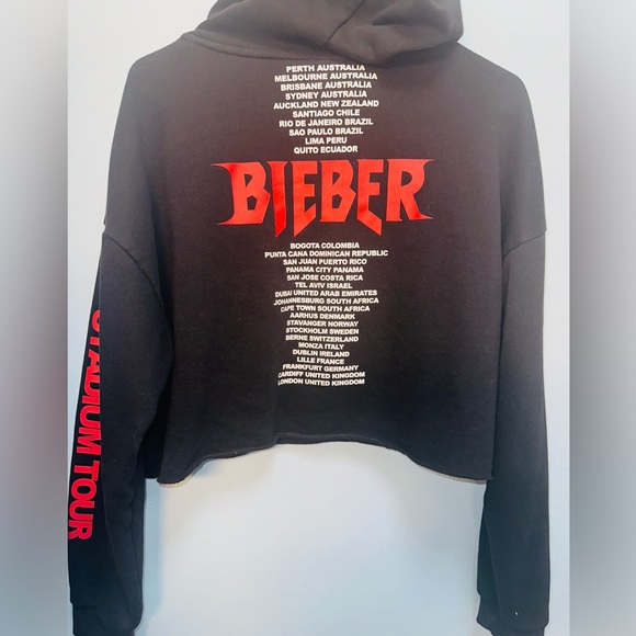 Justin Bieber Purpose Tour Cropped Hoody - Picture 4 of 6